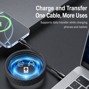 <b>USB</b> <b>C</b> to <b>USB</b> <b>C</b> Magnetic Self-Coiling <b>Cable</b> 1M 60W Fast Charging Nylon Braided for Mobile Phone - Product Image 6