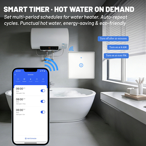 สวิตช์เครื่องทำน้ำอุ่นอัจฉริยะ SIXWGH WiFi 40A 8000W ควบคุมผ่านแอพและเสียง ตั้งเวลาได้ รองรับ<span class=keywords><strong>โหลด</strong></span>สูง แผงกระจกนิรภัย ใช้งานร่วมกับ Alexa และ <span class=keywords><strong>Google</strong></span> - Product Image 5