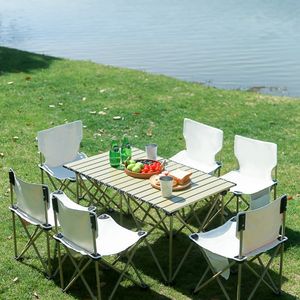 <span class=keywords><strong>Table</strong></span> pliable en acier chaise ensembles pliant Camping salle à manger <span class=keywords><strong>Table</strong></span> de pique-nique en plein air <span class=keywords><strong>valise</strong></span> Tables avec sac de rangement de transport gratuit - Product Image 6