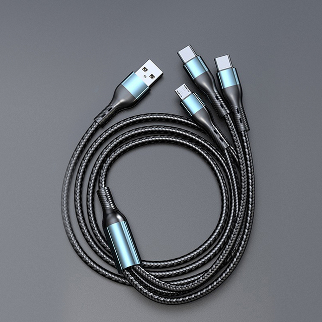 Factory Price Pd 120W 6A 5 in 1 Multi-Function Chargeing Cable Super Fast Usb Type-C Charging Nylon Braided Data Cable