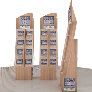 Support d'affichage en papier personnalisé à 3 étagères, présentoir portable en carton ondulé pour bibliothèque, magazines, bandes dessinées - Product Image 3