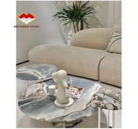 Table basse en marbre Calacatta Viola de Chine, table d'appoint en marbre gris pour hôtel, cuisine, salon