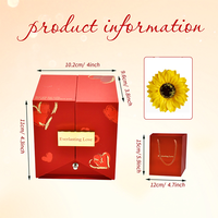 Meilleure Vente 2026 : Boîte à Bijoux Double Porte Rouge Tournesol pour Cadeaux de Saint-Valentin, Mariage et Fête des Mères