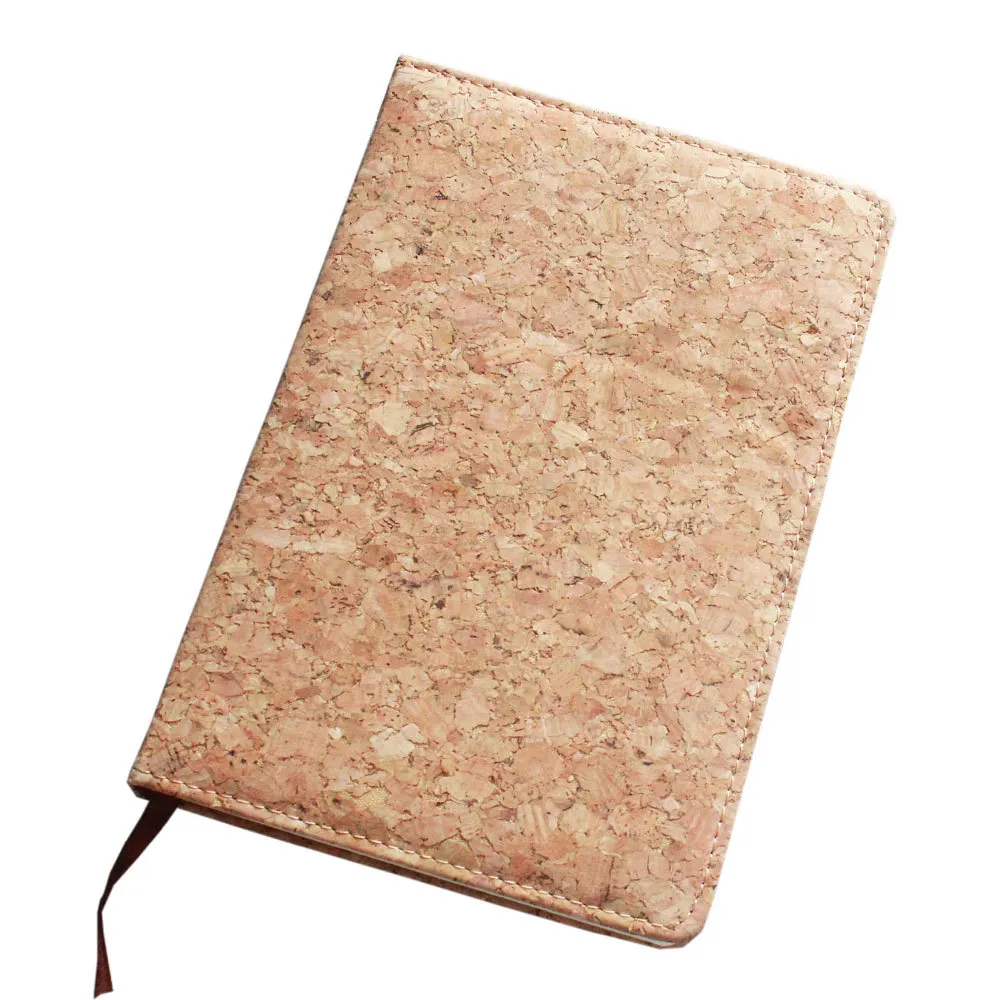 A5 Eco-friendly Cork Hardcover Notebook Ruled Journal Diary Custom Vegan Notepads w/ Pen Loop