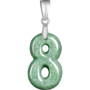 Pendentif en jadéite naturelle avec chiffres arabes, vert pois, en argent S925, unisexe, design original, cadeau avec certificat d'évaluation 123 - Product Image 5