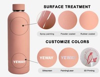 YEWAYOGA Bouteille d'eau isotherme tendance en acier inoxydable, anti-fuite, avec emballage personnalisé, performance thermique