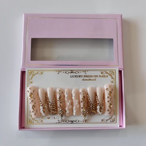 Nuevo diseño 2025 púrpura lujo prensa en las <span class=keywords><strong>uñas</strong></span> para fiesta Club largo cuadrado hecho a mano acrílico falso <span class=keywords><strong>uñas</strong></span> postizas - Product Image 3