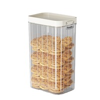 Boîte de rangement hermétique crème-blanche - Récipients carrés transparents de qualité alimentaire avec couvercles pour l'organisation du garde-manger de la cuisine