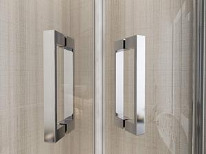 Cabine de <span class=keywords><strong>douche</strong></span> rectangulaire en aluminium argenté brillant avec portes coulissantes doubles en verre, style italien, 1000x800x1900mm, pour projets hôteliers - Product Image 4