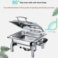Chauffe-plat électrique en acier inoxydable CY avec couvercle hydraulique visible, idéal pour les hôtels et les accessoires de cuisine