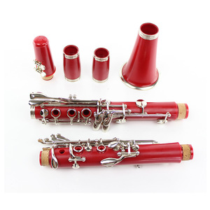 Instrumento de clase de juego de <span class=keywords><strong>clarinete</strong></span> ébano <span class=keywords><strong>rojo</strong></span> BB 17 teclas instrumento de viento profesional - Product Image 1