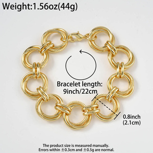 personnalisé fashion bracelets & <b>bangles</b> luxury twisted double interlocking circle link <b>men</b> women copper bracelets - Product Image 6