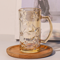 Tasse en verre personnalisée créative pour bar à bière tasse à bière en verre ambré tasse à bière en verre avec poignée