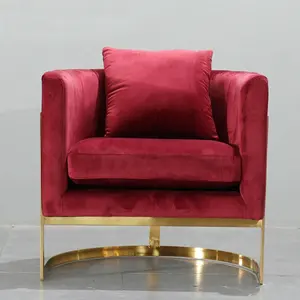 Canapé simple en velours matelassé, inclinable, mobilier de salon, style nordique, rouge,