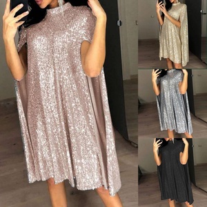 Vestido de Lentejuelas con Cuello Pequeño, Estilo Europeo y Estadounidense, Personalizado de Alta Gama, Ropa Holgada para Mujer - Product Image 5