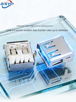 Conector USB Hembra RISYM Core, Interfaz Tipo-C, Puerto Cuadrado, Conector Micro Tipo A/B, Mini-USB, Cobre PA66