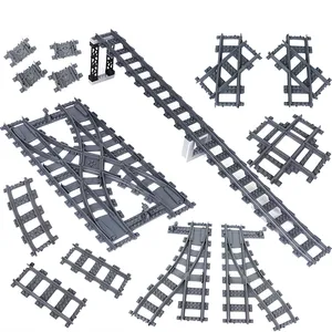 500-7 Creative building block toys MOC parts 53400 53401 track+bifurcation+straight bend+cross+aisle+signal light (NO.PA01358)