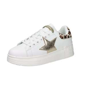 Baskets Shop Art Donna Blanches et Dorées Talon 4 cm Tailles 36 37 38 39 40 41 Chaussures en Toile Tendance - Product Image 4