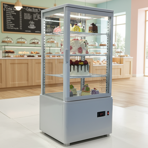 Verre vertical 360 °   Vitrine réfrigérée pour gâteaux, présentoir commercial pour pâtisseries et desserts, vitrine de réfrigération pour la vente au détail - Product Image 5