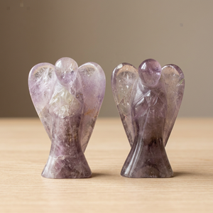 Figurine d'ange en améthyste de 5 pouces, pierre semi-précieuse, petite figurine d'ange en améthyste, ange en cristal d'améthyste - Product Image 3