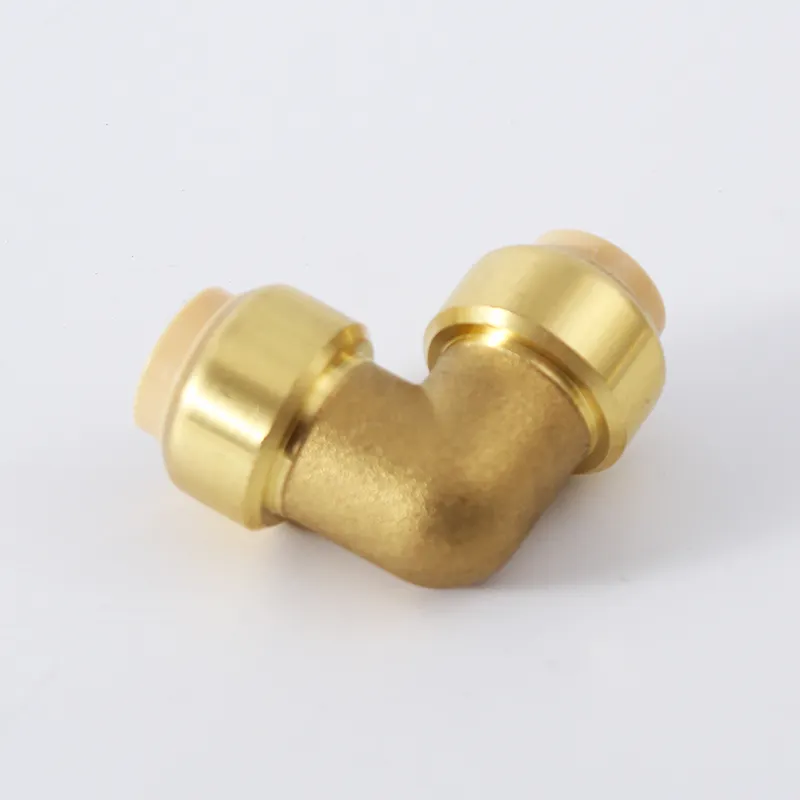 Plumbing Brass Push Fit Fittings Quick Release Bite Fittings Brass 90 Degree Elbow For Pex Water Pipe