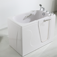 Baignoire de plain-pied d'hydromassage autoportante blanche moderne CE Baignoire de trempage antidérapante 1 personne Jets écologiques