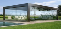 Pérgola Motorizada de Aleación de Aluminio para Exteriores, Color y Tamaño Personalizados, LED, Garantía de 3 Años, Cubierta de Techo Abatible Impermeable