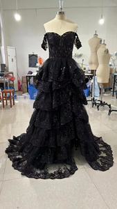 Eleganti applicazioni con paillettes abiti da sera a strati per belle donne con spalle scoperte a cappella Modulare abiti da ballo Vestidos - Product Image 2