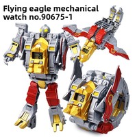 Juguete de Dinosaurio Transformable en Tres Posiciones, Robot Deformable para Niños, Reloj Electrónico de Dibujos Animados, Plástico, para Niños y Niñas de 4 a 6 Años
