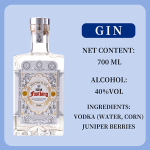 Caja de Regalo de Ginebra Fastking 700ml 40% ABV, Ginebra Premium para <span class=keywords><strong>Gin</strong></span> Tonic, Certificación ISO, 12 Botellas/Caja, 5 Años de Duración, Directo de Fábrica - Product Image 1