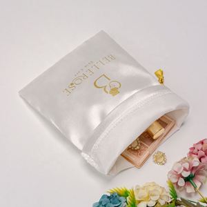 Wholesale Custom Logo Fashion Satin Jewelry Dust <b>Pouch</b> <b>Drawstring</b> Bag - Product Image 5