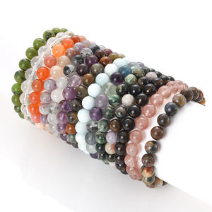 Brazaletes de piedras preciosas naturales Pulseras de cuentas de piedra curativa para mujeres Pulseras De Gemme Naturelles - Product Image 1