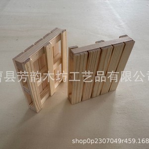 Posavasos cuadrado de madera maciza antideslizante y aislante del calor, base de exhibición para tazas y teteras - Product Image 4