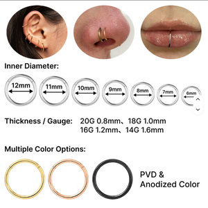 Anillo Segmentado Articulado de Titanio G23 con Circonitas Cúbicas Pavé, Aro Sin Costuras, Pendiente de Nariz, Joyería de Lujo para <span class=keywords><strong>Piercing</strong></span> - Product Image 2