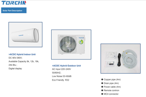 เครื่องปรับอากาศพลังงานแสงอาทิตย์ 12000BTU 18000BTU 24000BTU ระบบแอร์ไฮบริดสำหรับบ้านแบบออฟกริด RC-ADC18GW-XA-R32 Solar Air - Product Image 4