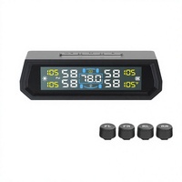 Système de surveillance de la pression des pneus universel TPMS à énergie solaire avec capteurs externes et écran LCD numérique