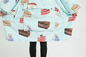 Couverture à <span class=keywords><strong>capuche</strong></span> Sherpa super chaude personnalisée avec manches Sweat-shirt long portable pour enfants adultes tissé style moderne - Product Image 5