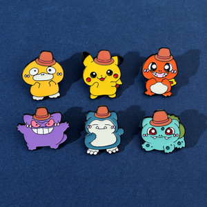 Nouvelle vente chaude en gros mignon dessin animé Pok e mon métal Badge animal de compagnie elfe broche accessoires - Product Image 1