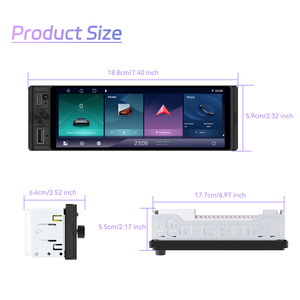 Rádio de Carro <span class=keywords><strong>Android</strong></span> Podofo 6.28'' 2+64G 1Din Autorádio <span class=keywords><strong>Android</strong></span> CarPlay/<span class=keywords><strong>Android</strong></span> Auto GPS WIFI DSP Tela Incell Estéreo - Product Image 5