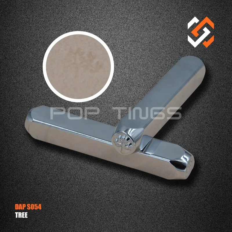 PopTings herramientas joyería diseño de símbolo sello Metal S054 árbol de Metal de diseño golpe