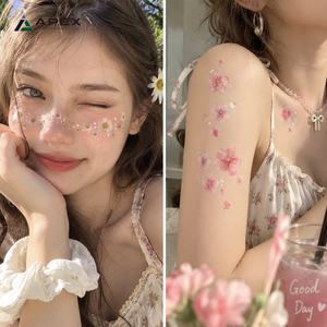 Pegatina Facial de Flores Estilo Coreano, <span class=keywords><strong>Tatuaje</strong></span> Temporal de 120x158mm, Impresión por Transferencia de Agua No Reflectante, Maquillaje para Ojos y Mejillas con Diseño de Pétalos - Product Image 3