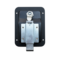 Serrure à poignée noire en acier inoxydable, verrou de panneau à clé encastré, pour porte de camion, remorque, boîte à outils, camping-car, avec cylindre