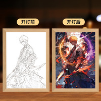 11 Styles Anime Bleach Kurosaki Ichigo lumière peinture USB veilleuse Led Photo cadre en bois lampe jouet Anime lumières cadeau