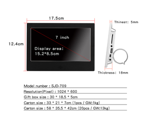 Trạm Xăng Thang Máy Dọc Kỹ Thuật Số Biển Hiển Thị Kỹ Thuật Số <span class=keywords><strong>Video</strong></span>/Khung Ảnh 7 Inch Màn Hình <span class=keywords><strong>Lcd</strong></span> Cho Nhà Hàng Quảng Cáo - Product Image 5