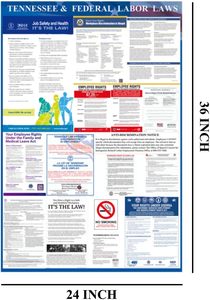 Affiche bilingue sur les lois <span class=keywords><strong>du</strong></span> <span class=keywords><strong>travail</strong></span> fédéral et de l'État <span class=keywords><strong>du</strong></span> Tennessee 2026, affiche OSHA - Product Image 2