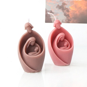 Molde de Silicona para Velas Religiosas, Diseño Simple de Jesús y la Virgen, Molde 3D para Velas Aromáticas, Decoración del Hogar, Molde de Resina - Product Image 2