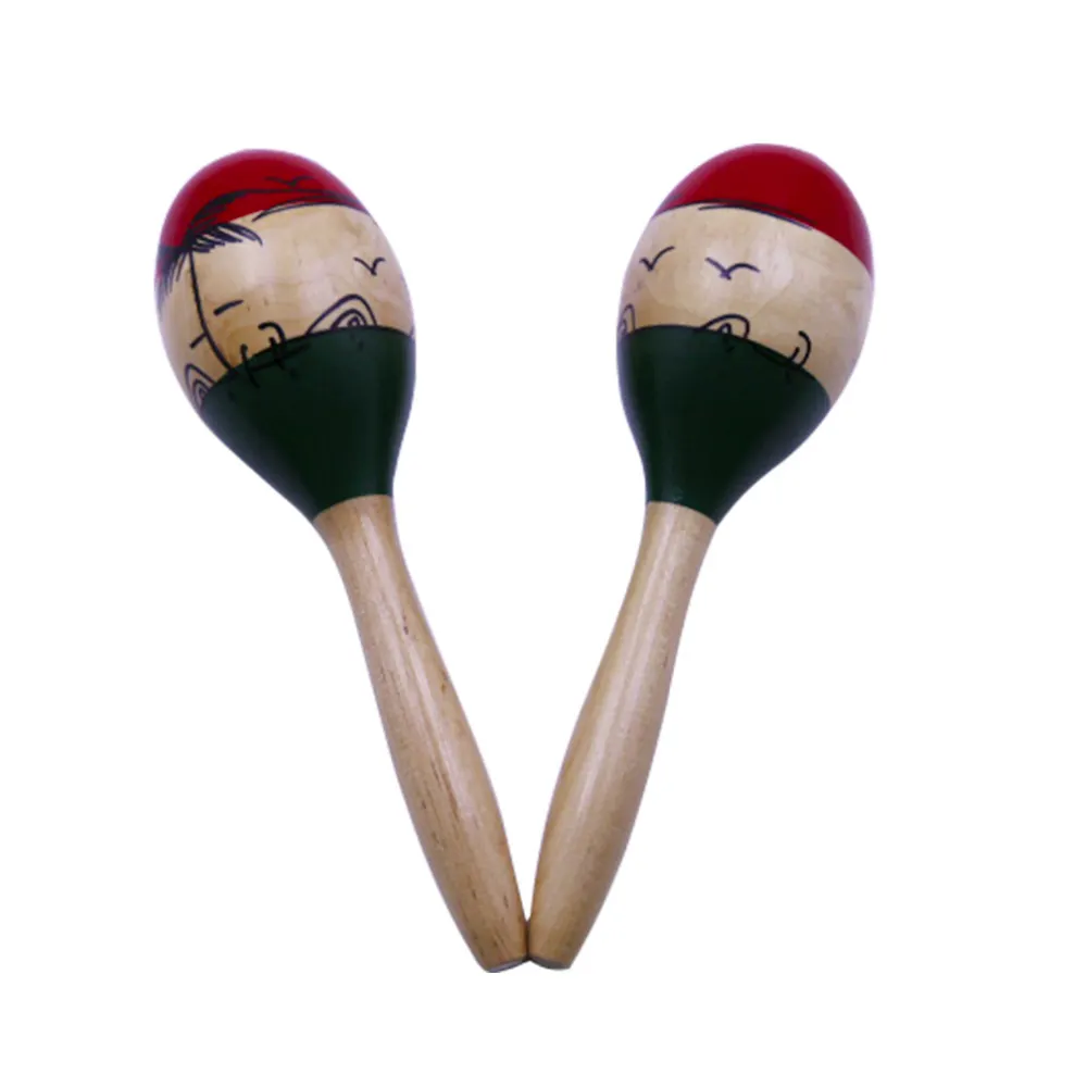 Oem Coconut Tree Wooden Maracas With Paper Box Kids Percussion Instrument