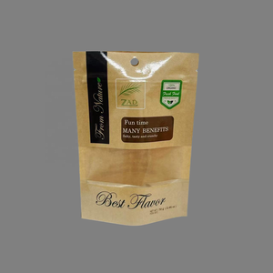 Tùy chỉnh in cấp thực phẩm đứng lên Túi giấy Kraft Ziplock có thể khóa lại với cửa sổ túi trà sinh thái thân thiện cho thức ăn vật nuôi & thạch - Product Image 2