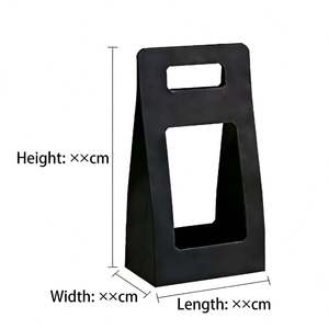 Sacs d'emballage pour bonbons et boissons en papier kraft noir biodégradable, écologiques et personnalisables, avec poignées découpées - Product Image 3