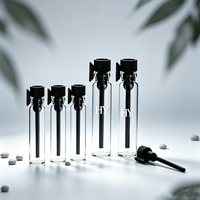 Flacons testeurs en verre tubulaire de 0,5 ml, 1 ml, 1,5 ml, 2 ml, 0,1 oz pour échantillons d'arômes et de parfums, avec bouchon à bougie, en stock